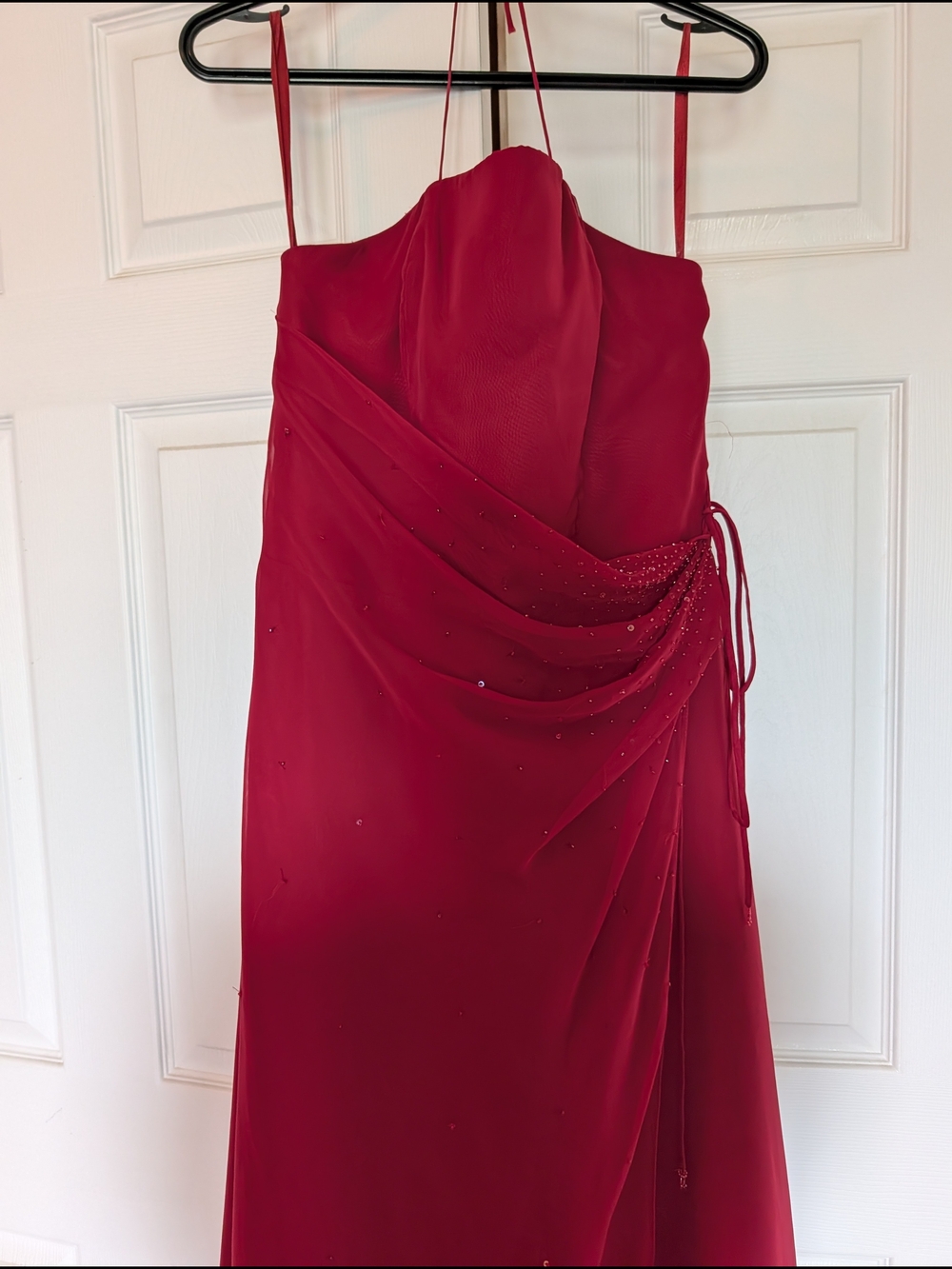 Elegant Burgundy Beaded Dress